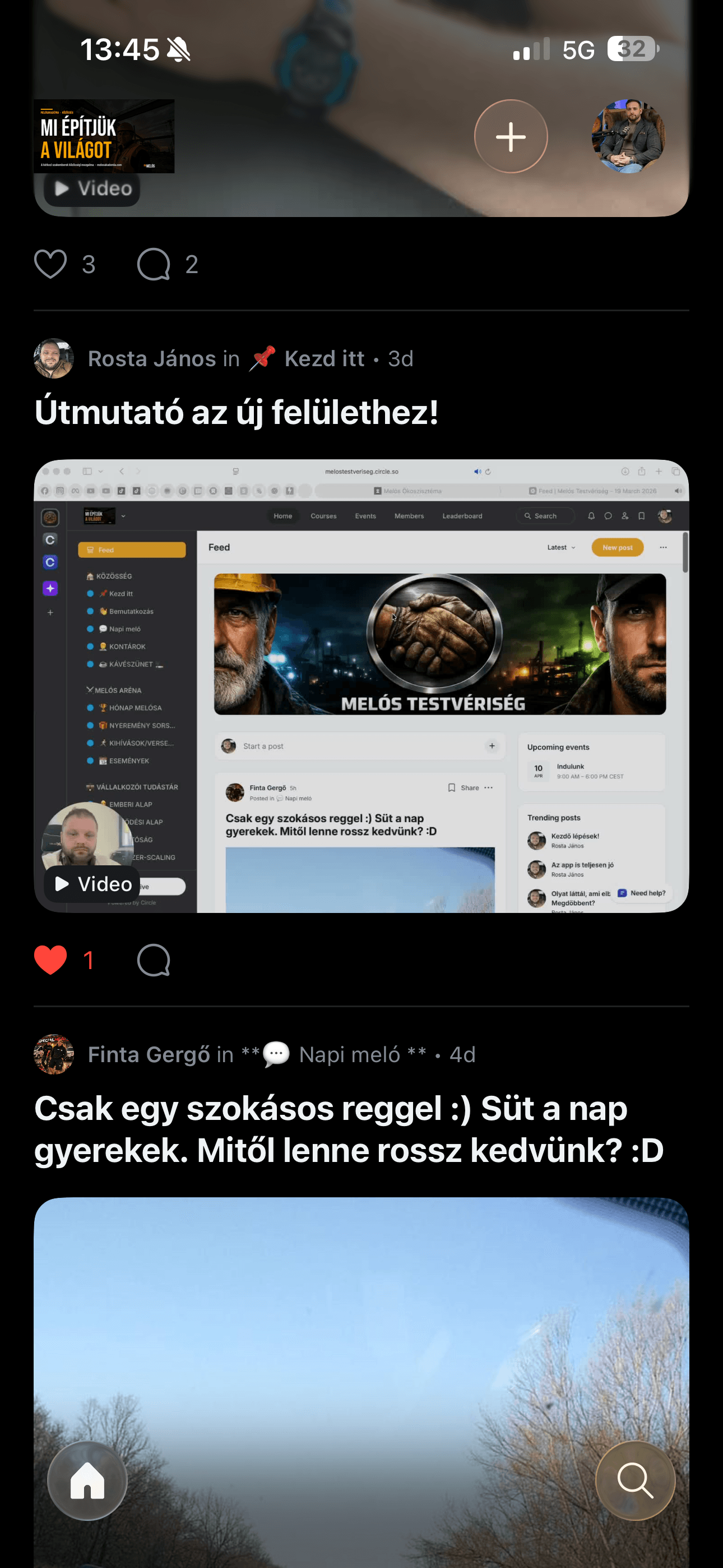 A közösség felülete — Vállalkozói Tudástár és képzések